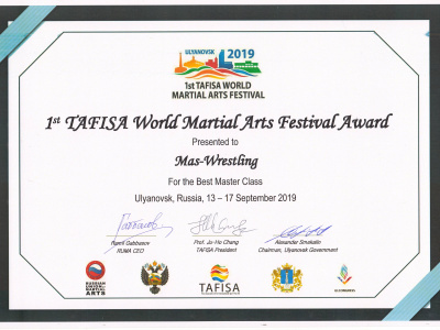 Russian Mas-wrestlers Team has won the TAFISA award for Best Master Class