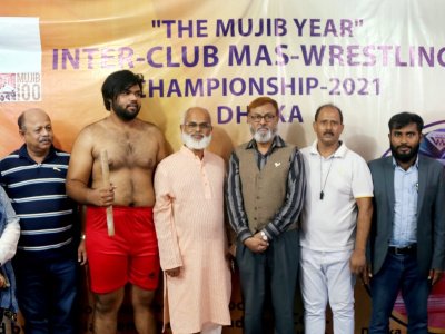 The Mujib Year Inter-Club Mas-Wresting Championship 2021 in Dhaka