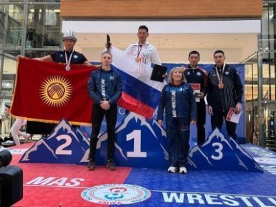 Pavel Cherngoradsky, Ivan Galkin, and Eldana Bolotbekova became the European Mas-Wrestling Absolute Champions 