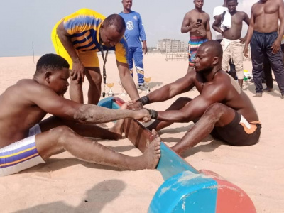 Mas wrestling training course in Cotonou, Benin