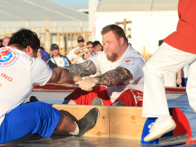 Oleh Sylka from Ukraine became the absolute mas-wrestling world champion in Saudi Arabia 