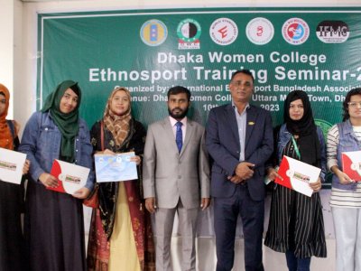 Dhaka Women College "Ethnosport Training Seminar 2023" (Mas-Wrestling Event).