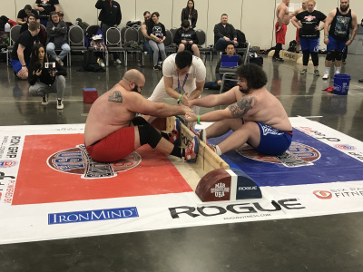 International Mas-Wrestling Tournament in USA was held at empty stands