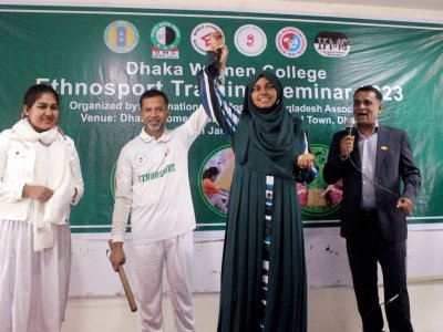 Dhaka Women College "Ethnosport Training Seminar 2023" (Mas-Wrestling Event).