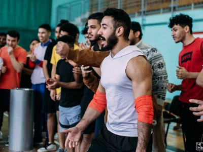 Mas-wrestling unites students from different countries