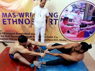 The Mujib Year Inter-Club Mas-Wresting Championship 2021 in Dhaka