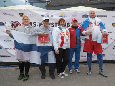 Viktor Kolibabchuk and Anniina Vaaranmaa are the European mas-wrestling absolute champions in 2019