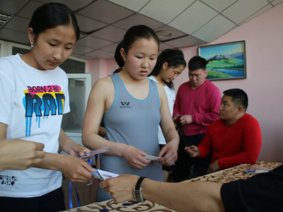 The national mas-wrestling championship starts in Mongolia