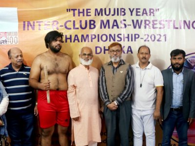 The Mujib Year Inter-Club Mas-Wresting Championship 2021 in Dhaka