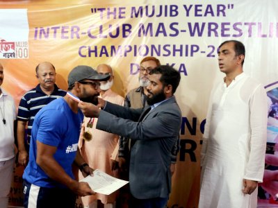 The Mujib Year Inter-Club Mas-Wresting Championship 2021 in Dhaka