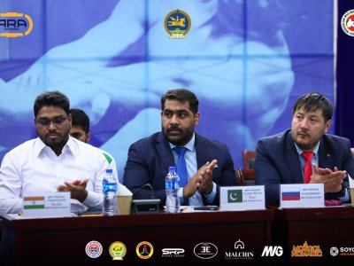 President Alexander Akimov held an expanded meeting of the Presidium of the International Mas-wrestling Federation in Arkhangai