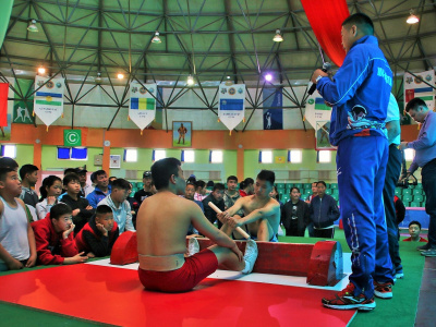 Mongolian mas-wrestling is open to the whole world