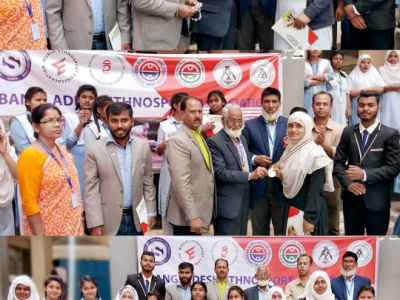 Girl's School Mas-wrestling Competition in Dhaka, Bangladesh