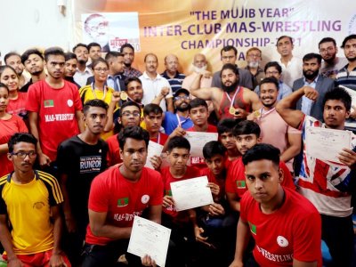 The Mujib Year Inter-Club Mas-Wresting Championship 2021 in Dhaka