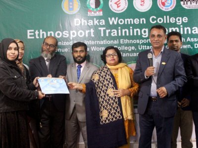 Dhaka Women College "Ethnosport Training Seminar 2023" (Mas-Wrestling Event).