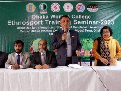 Dhaka Women College "Ethnosport Training Seminar 2023" (Mas-Wrestling Event).