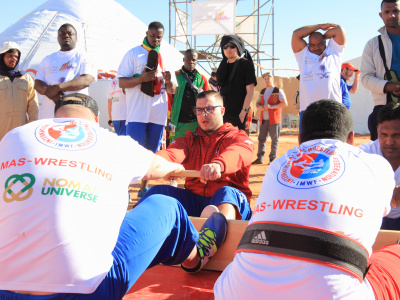 Oleh Sylka from Ukraine became the absolute mas-wrestling world champion in Saudi Arabia 