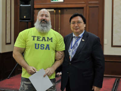 The Americans began preparing for the Mas-Wrestling World Championship