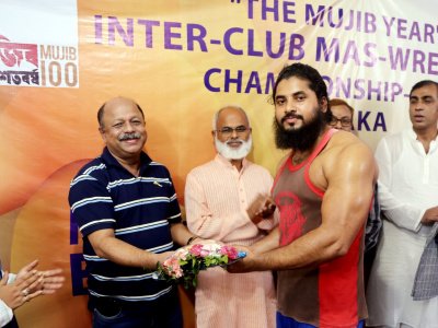 The Mujib Year Inter-Club Mas-Wresting Championship 2021 in Dhaka