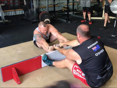 Mas-Wrestling Australia held a contest today at Panthers Powerlifting in West End, Queensland.