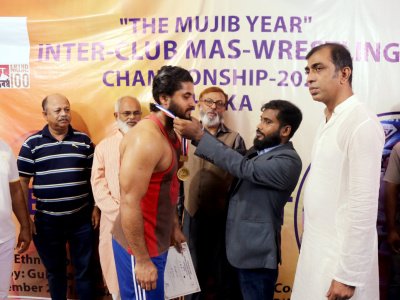 The Mujib Year Inter-Club Mas-Wresting Championship 2021 in Dhaka