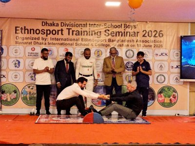 Mas-wrestling takes center stage at Dhaka Ethnosport Seminar 2026