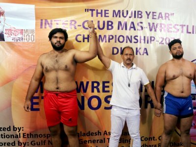 The Mujib Year Inter-Club Mas-Wresting Championship 2021 in Dhaka