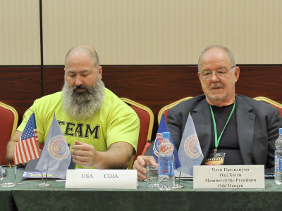 The Americans began preparing for the Mas-Wrestling World Championship