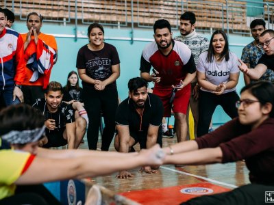 Mas-wrestling unites students from different countries