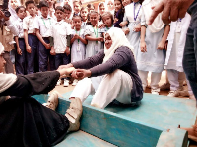 Girl's School Mas-wrestling Competition in Dhaka, Bangladesh