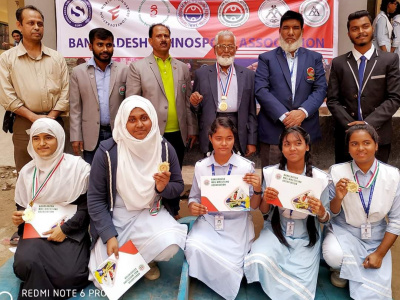 Girl's School Mas-wrestling Competition in Dhaka, Bangladesh